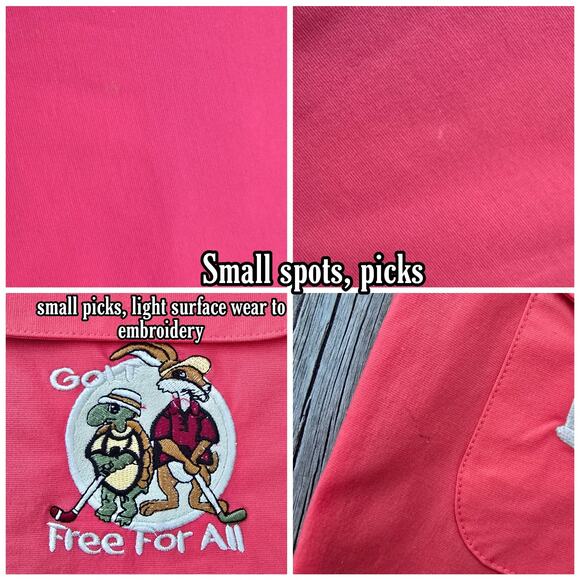 Bright Coral Pink Golf Pants Mimi Collection Stretch Crop Embroidered Size 77 - Picture 6 of 10